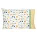 A shot of the Magic Pillowcase in white, yellow, and green, isolated on a white background.