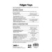 Back cover of the pattern listing project specifications.