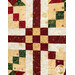 A super close up on one of the nine patch blocks, demonstrating fabric details and top quilting effects.
