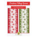 The front of the Christmas Village Runner pattern with a red and green version of the runners isolated on a white background.