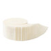A cream rolie polie loosely undone, isolated on a white background.