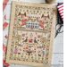Cross-stitch design featuring a house, floral motifs, flags, and the text July 1776.