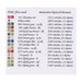 Back of pattern, detailing necessary DMC embroidery floss necessary for project.