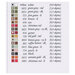 Back of pattern, detailing necessary DMC embroidery floss necessary for project
