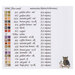 Back of pattern, detailing necessary DMC embroidery floss necessary for project.