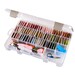 A shot of the Floss Finder box, full of embroidery floss with its lid open, isolated on a white background.