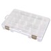 A shot of the Floss Finder box, empty with its lid closed, isolated on a white background.