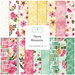 A fabric collage featuring spring watercolor inspired florals from the collection Peony Blossoms.