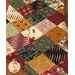 A close up shot of the fusible patchwork design, colored in the elegant A Vintage Christmas collection.