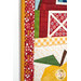 A close up on the sashing and outer edges of the project, demonstrating fabric, piecing, border, and binding details.