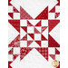 A super close up shot of one of the quilting star blocks, showcasing fabric and piecing details.