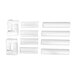 The individual pieces to construct the plastic snap frame, arranged and isolated on a white background.