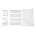 The individual pieces to construct the plastic snap frame, arranged and isolated on a white background.