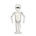 A virtual rendering of the finished spooky mummy panel from the fabric collection Frank and Friends. 
