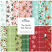 A fabric collage featuring christmas motifs including reindeer, santa, snowflakes, candycanes, and snowmen from the fabric collection 'The North Pole Flannel'.  