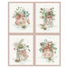 A christmas themed fabric panel with 4 jars filled with festive foliage from the Holiday Spirit collection by Riley Blake Designs. 
