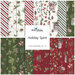 A fat quarter fabric collage featuring festive red, green and white prints from the collection Holiday Spirit by Riley Blake Designs. 