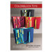 Front cover of the pattern showing four completed versions of the Colorblock Tote in black, berry pink, red, and blue.