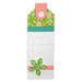 A towel made from the GO! Towel Topper Die, colored in bright floral fabrics and isolated on a white background.
