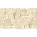 Collage image of American history, music, architecture and landmarks on beige fabric.