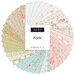 A circular arrangement of fabric squares in pastel colors and floral patterns, labeled Abide by Moda.