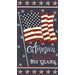 Navy blue fabric panel with a large American flag, scattered stars, and the text "America 1776–2026 250 years."