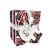 Stack of patriotic fat quarter bundles featuring red, white, and blue patterns, tied with a ribbon.