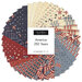 A circular display of 42 fabric squares in red, white, and blue with patriotic patterns, labeled America 250 Years.