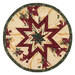 The completed round cream Folded Star Hot Pad, isolated on a white background.
