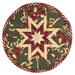 The completed round green Folded Star Hot Pad, isolated on a white background.