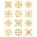 A cream panel with nine different arrangements of florals on a grid.