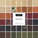 A Fat Eighth fabric collage featuring antique florals in muted orange, green, red, blue and cream colors from the collection Quail Run.  