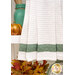 A close up on the fabric stripe through the bottom of the towel.
