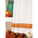 A close up on the fabric stripe through the bottom of the towel.