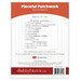Back cover of the pattern listing project requirements and recommended notions.