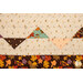 A super close up shot of the flying geese blocks and border of the quilt, demonstrating fabric and top quilting details.