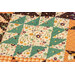 A close up on one of the quilting blocks on the autumn leaf.
