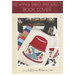 The front cover showing an showing the completed book cover pattern with sewing thimble, bird, flowers, and a threaded needle.