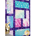 A stylized close up on the Stained Glass patchwork of the quilt, showing details on the color, print, and top quilting.