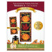 Front cover of the Foundation Paper Piecing Series 3 - October Pattern showing two completed versions of the table runner/wall hanging with and without the jack-o'-lantern appliqué, hung on a white wall and staged with coordinating fall decor.