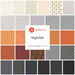A grid of 26 fabric designs in orange, black, gray, and white, labeled Nightfall by Andover.