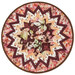 The completed Point of View Folded Star Table Topper colored in warm autumn fabrics from the Rustle collection by Maywood Studio, isolated on a white background.