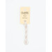 A skein of white embroidery floss, twisted and bundled, with a cream and black label featuring the brand name and color information.