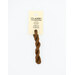 A skein of auburn red embroidery floss, twisted and bundled, with a cream and black label featuring the brand name and color information.
