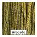 A muted green swatch of Classic Colorworks floss.