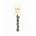 A skein of gray embroidery floss, twisted and bundled, with a cream and black label featuring the brand name and color information.
