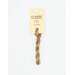 A skein of tan embroidery floss, twisted and bundled, with a cream and black label featuring the brand name and color information.
