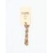 A skein of latte brown embroidery floss, twisted and bundled, with a cream and black label featuring the brand name and color information.
