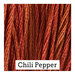 A reddish orange swatch of Classic Colorworks floss. 
