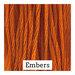 A bright orange swatch of Classic Colorworks floss. 